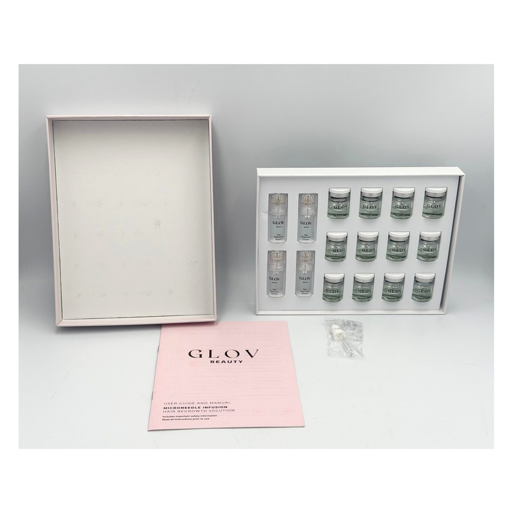 GLOV Beauty Microneedle Infusion Hair Regrowth Kit 12 Vials 24K Gold 0.5mm